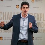 Shervin Khalili Ghomi during his winning performance at the U of M 3MT® finals