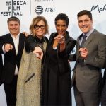 Laura Michalchyshyn (centre left), with the production team for Bobby Kennedy for President. // Photo from Henny Garfunkel