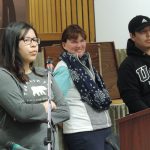 Lakeisha Barkman and Jerome Harper, shown here with their supervisor Prof. Shirley Thompson, won the audience prize for best student presentation at this year’s H2O conference.