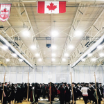 Nervous and excited as the grads line up backstage for Convocation 2018.