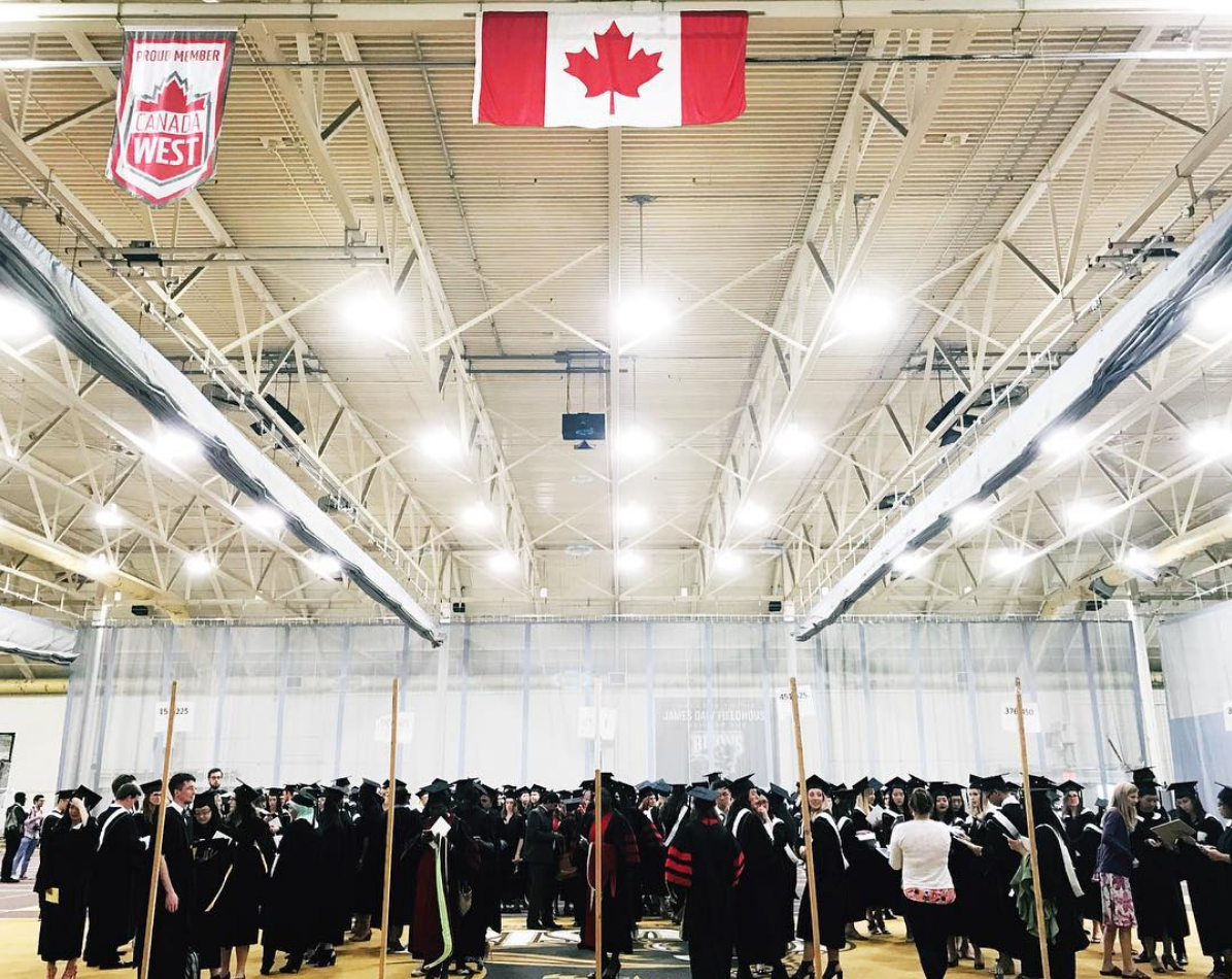 Nervous and excited as the grads line up backstage for Convocation 2018.