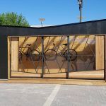 One of the new structures along the UMCycle Bike Kiosk.