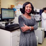 (L-R): PROFESSOR TRUST BETA IN HER LAB WITH STUDENTS YUWEI SONG AND PAMELA DRAWBRIDGE.