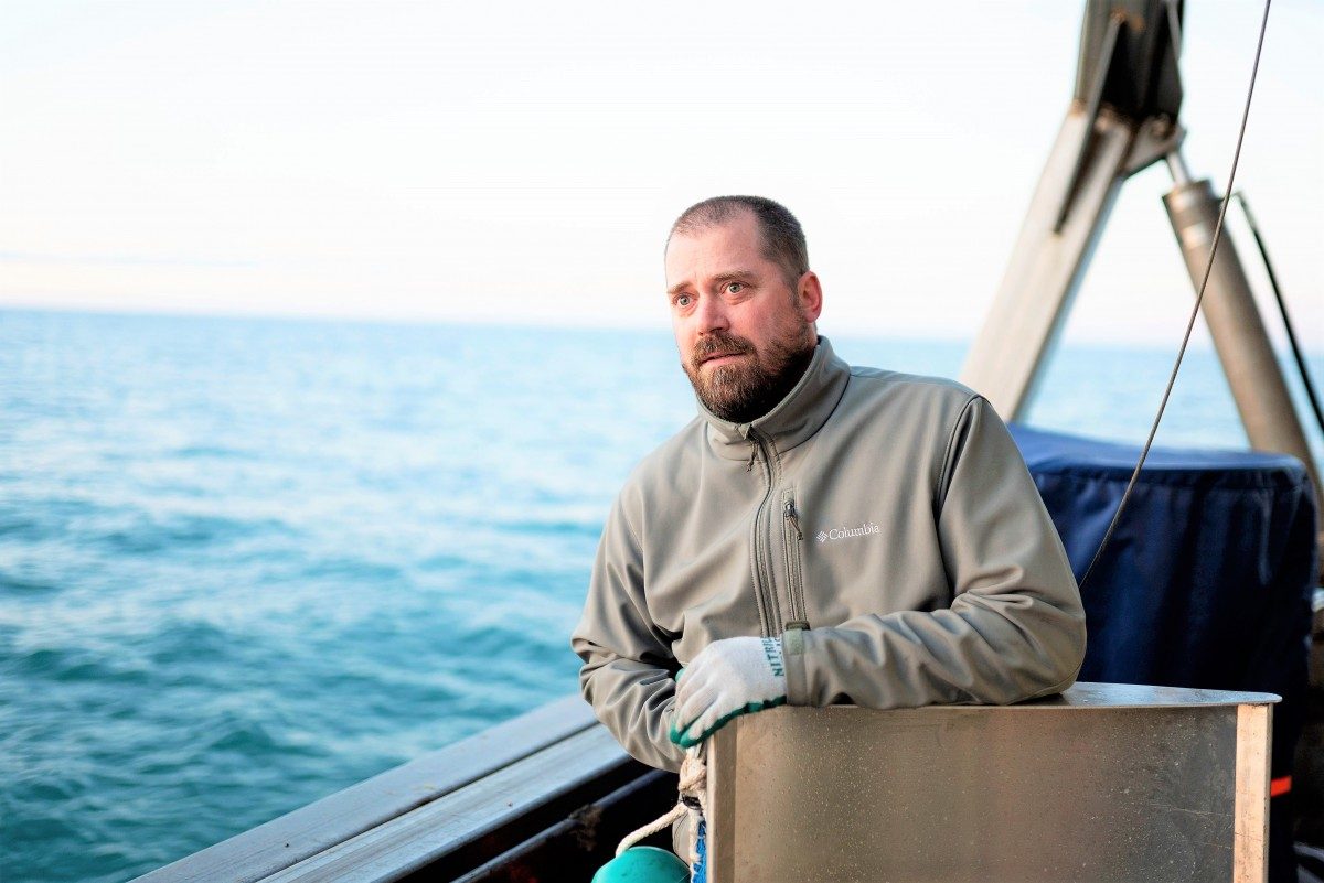 Associate Professor CJ Mundy onboard the R/V William Kennedy