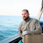 Associate Professor CJ Mundy onboard the R/V William Kennedy