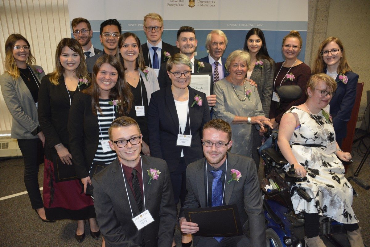 Honourary Doctors Jim and Sandra Piblado return to Robson Hall each year to present Dean's Honour students with Pitblado Scholarships.