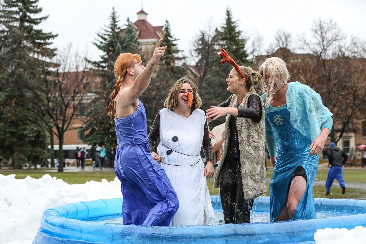Students from the Asper School of Business take part in Chillin' for Charity, a fundraiser for the United Way.