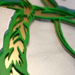 Sweetgrass sign detail. Installed at Curry Place. From the Indigenous Art and Placemaking project.