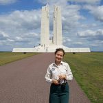 Elvina Mukhamedshina on duty at the Canadian National Vimy Memorial in France.