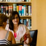 Academic advisor with student