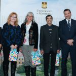 L-R: Dr. Janice Ristock, Kathy Graham, Dr. Judy Anderson, Dr. Mohammed Moghadasian (for James House), and Dr. Todd Mondor