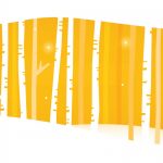 an illiutsrtion of birch trees in snow