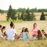 Suzi Friesen, director of programming for Project 11, leads a class in mindfulness meditation.