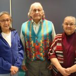 Nelliane Cromarty (left to right), Wanbdi Wakita, and Stella Neff at the Feburary storytellers event