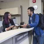 Student visiting Career Services