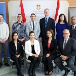 Minister of Science and Sport, Kirsty Duncan (centre) at U of M Health Sciences campus for announcement of CFI-JELF awards.