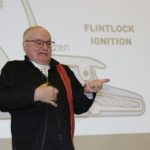 Fred Shore demonstrates the complexities of loading a musket during your buffalo hunt.