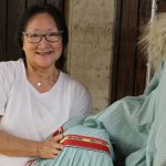 Martha Peet, with the coat her mother made for her.