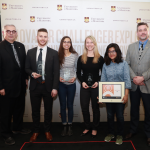 President David Barnard with winners of the 2019 3MT Competition, and Dr. Todd Mondor, Provost and Vice-President (Academic)
