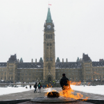 Parliament buildings in winter