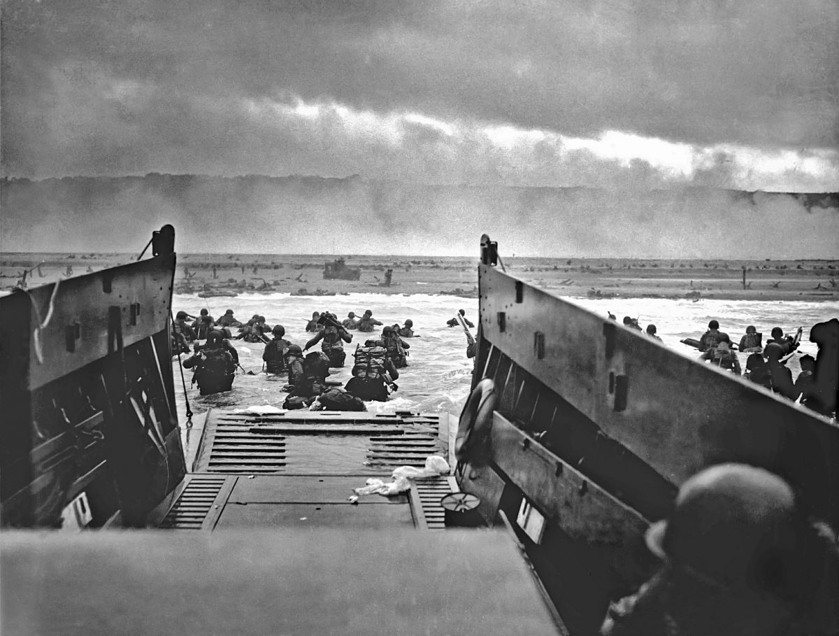 The beach at Normandy on D-Day