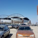 Cars in a UM parking lot.