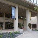 Robson Hall has received new landscaping that adds flower beds and new paving.