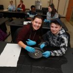 Grade 9 students in lab