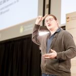 Wolfgang Klassen presents his research at 3MT.