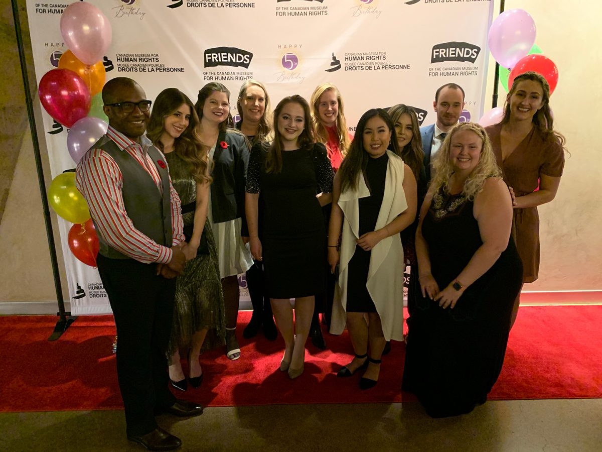 Thanks to a donor's generosity, a number of Master of Human Rights students were able to attend the CMHR's 5th Anniversary Gala.