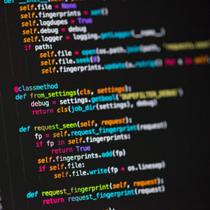 Computer screen showing lines of code