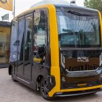 An electric autonomous vehicle, parked. Photo by Marco Verch