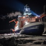 Polarbear mom and cub visit Polarstern. December 10, 2019