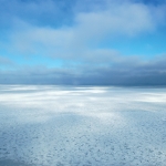 A clear blue Arctic sky.