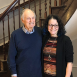 Actor Alan Alda stands beside UM medical professor Dr. Jillian Horton.