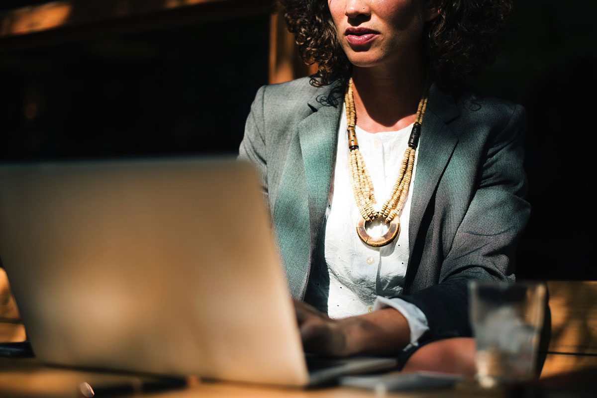 Woman working on computer