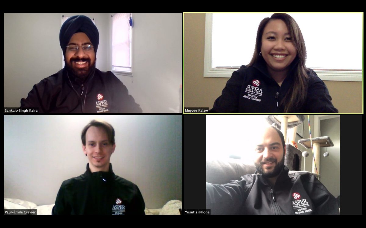 Four Students in Zoom