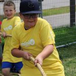 children playing tug of war