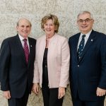 Harvey Secter, Janice Filmon, David Barnard pose together