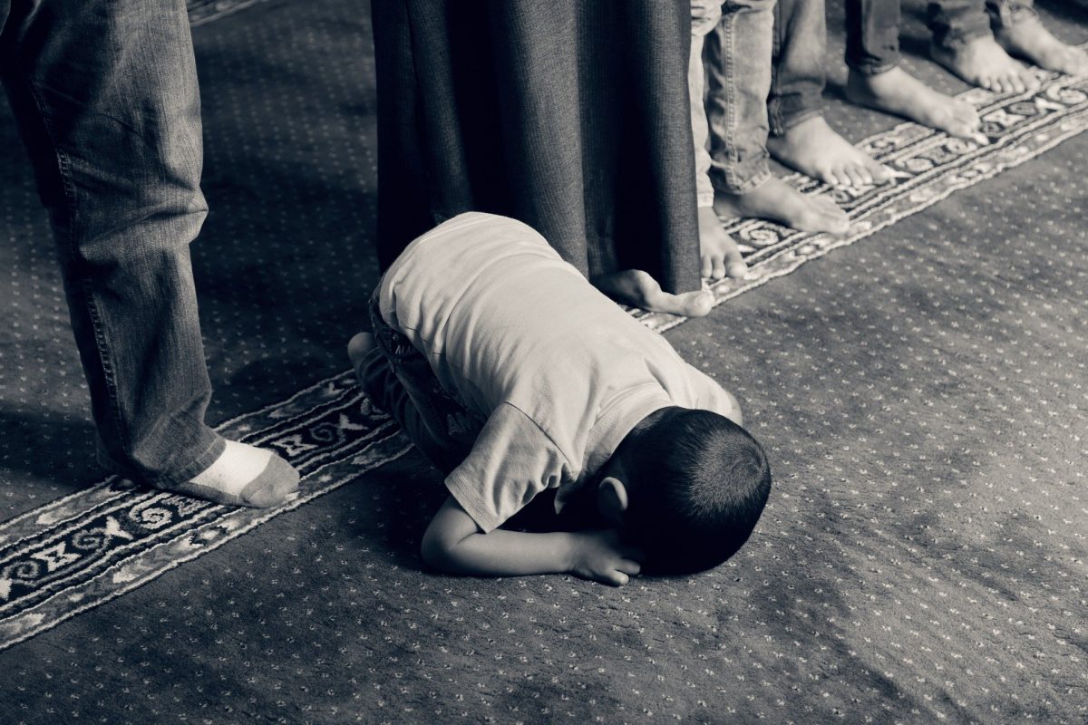 Muslim boy praying