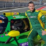 David Richert on his racing car