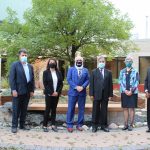 Friends and family of Dr. Forough Khadem (left to right: Pat Robertson, Dr. Saied Ghavami, Dr. Hope Anderson, Mr. Kourosh Doustshenas, Dr. Digvir Jayas, Dr. Louise Simard, Dr. Jude Uzonna)