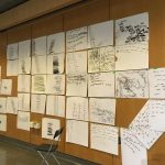 drawing posted on a wall