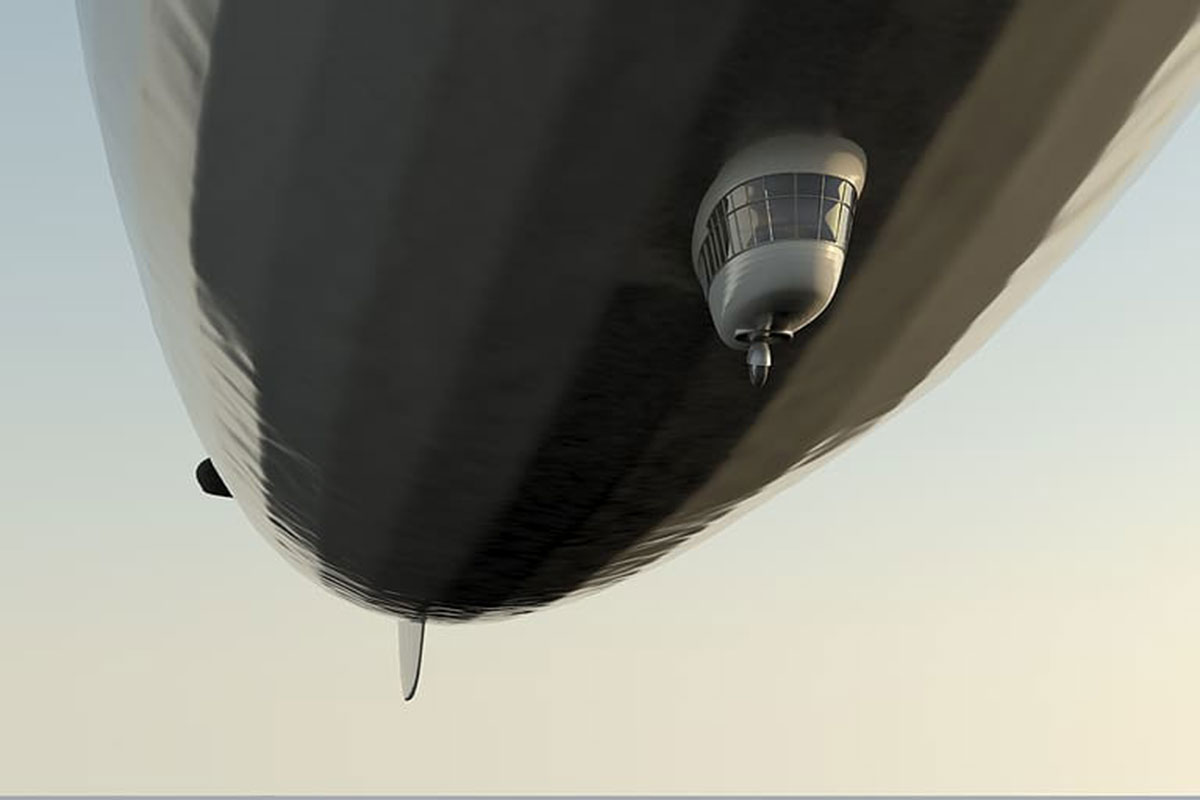 An airship in the sky