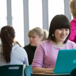 Student at a computer