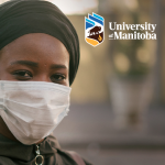 Image of woman wearing a COVID mask. This photo appears on the cover of the EDI-COVID supports handbook.