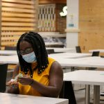 Student in mask in Campo