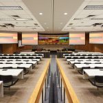 Empty moot courtroom at Robson Hall