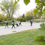 Students walking on the pedway-photo from 2019