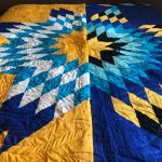 Yellow, blue and white star blankets